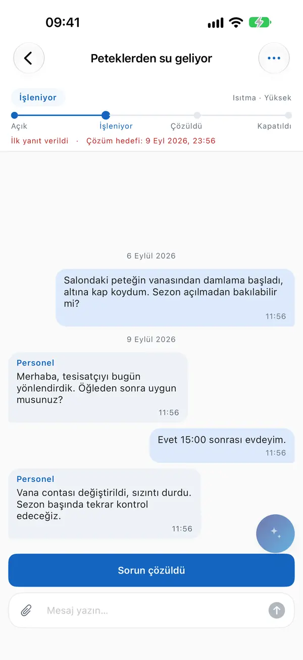 Request messages and status steps.